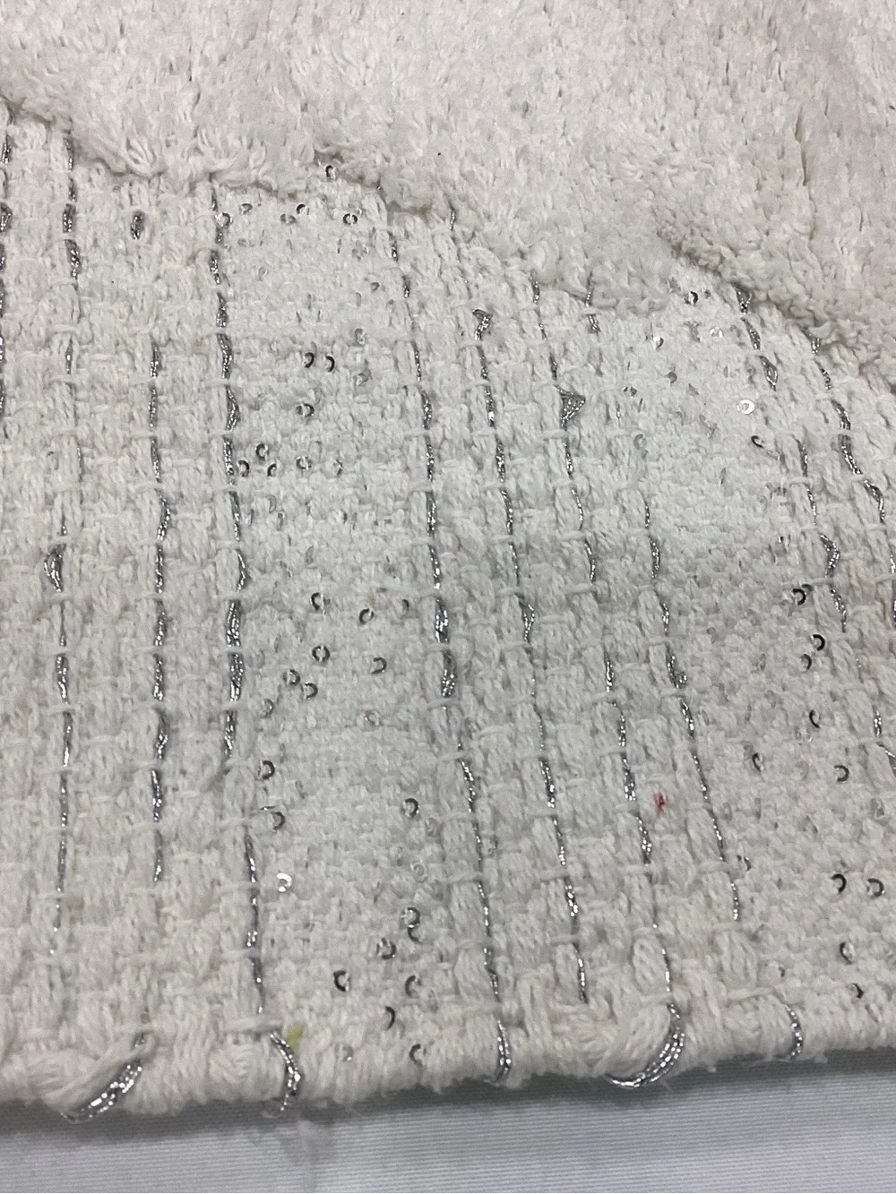 Luxe Cream Textured Decorative Throw